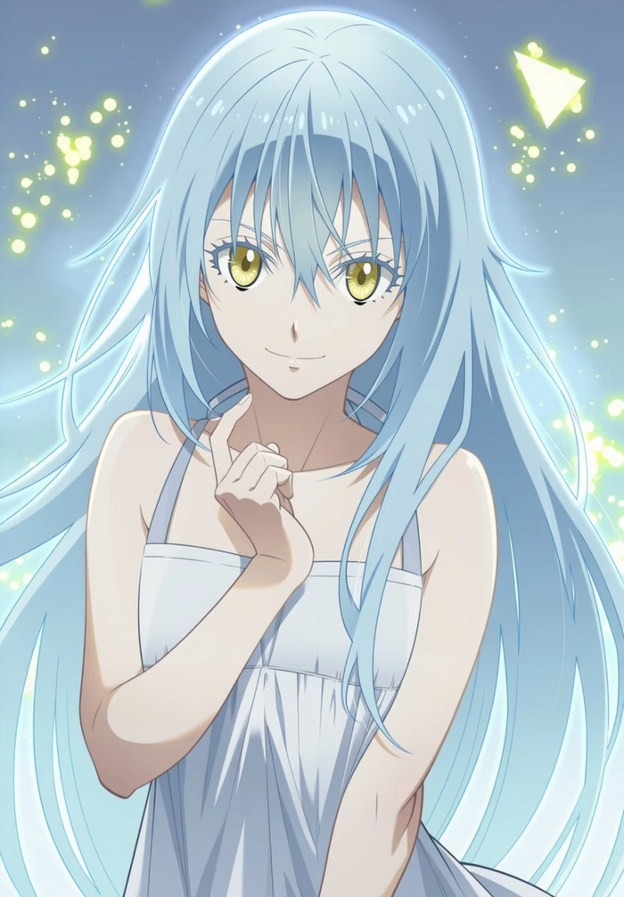 Ảnh anime rimuru đứng một mình trong nền sáng