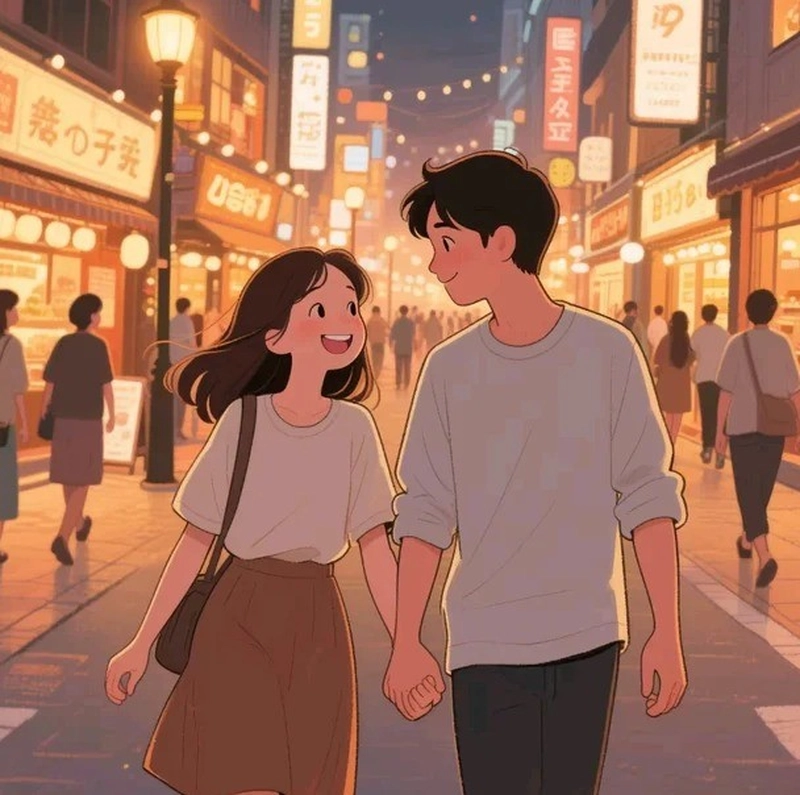 Ảnh anime tình yêu đôi lứa phong cách nhẹ nhàng