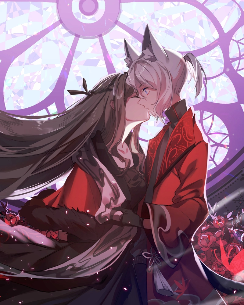 Ảnh anime tình yêu hôn nhau thể hiện sự ấm áp