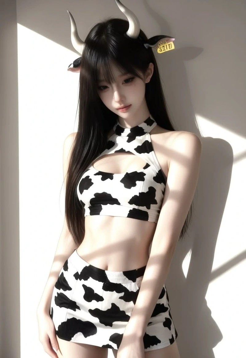 Ảnh cosplay bò sữa với trang phục ôm sát tôn dáng quyến rũ