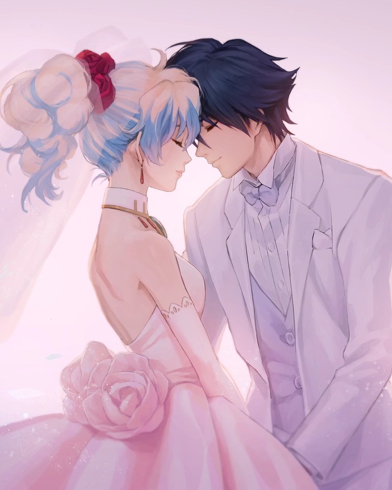 Ảnh cưới anime mang phong cách lãng mạn đầy tinh tế