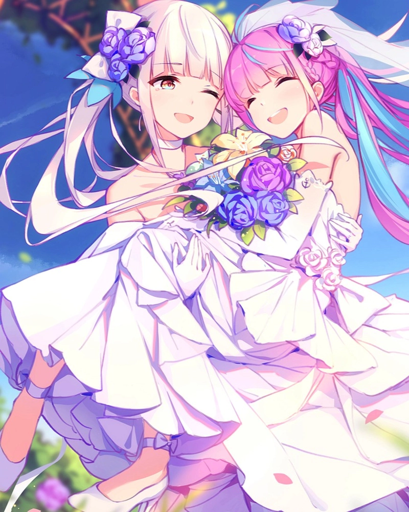 Ảnh cưới anime thể hiện cảm xúc chân thành tự nhiên