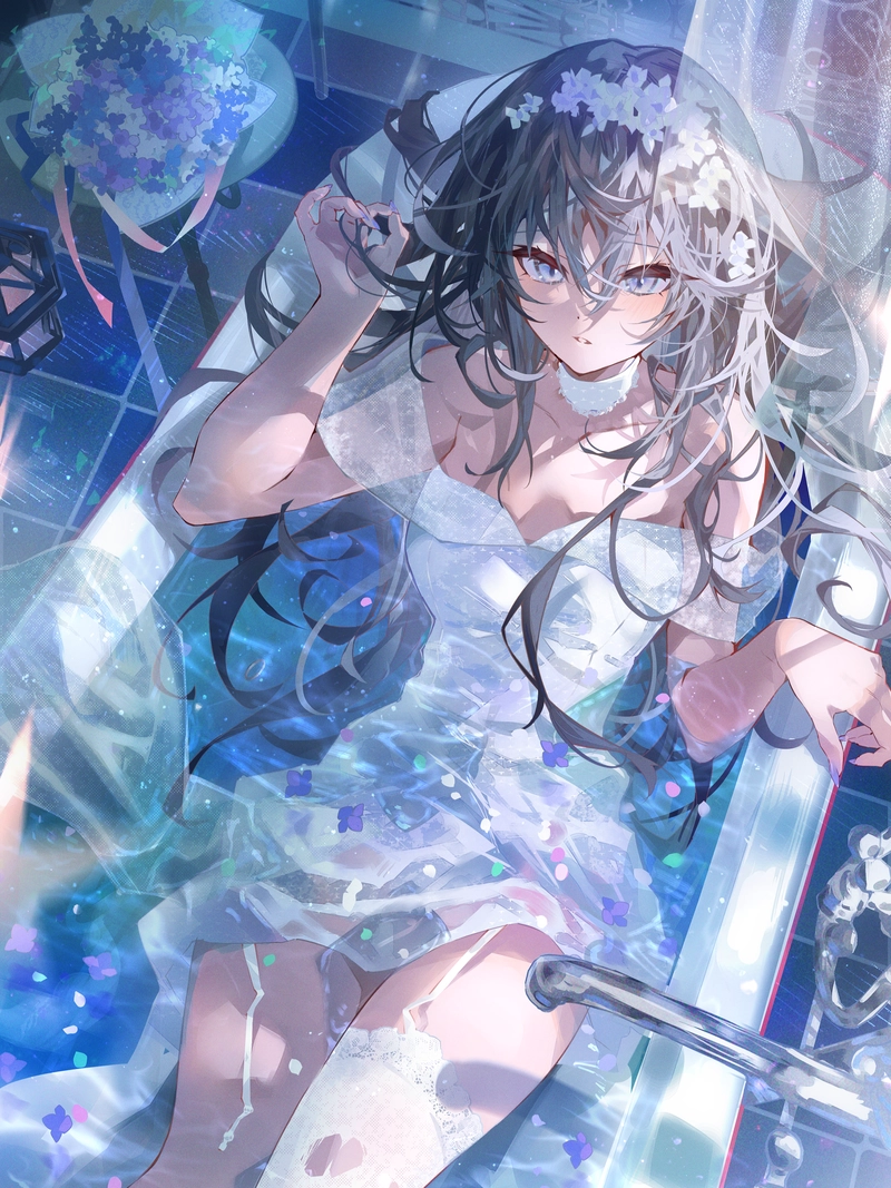 Ảnh cưới anime thể hiện khoảnh khắc yêu thương sâu sắc