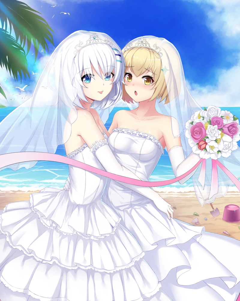 Ảnh cưới anime với thần thái hạnh phúc đầy rạng rỡ