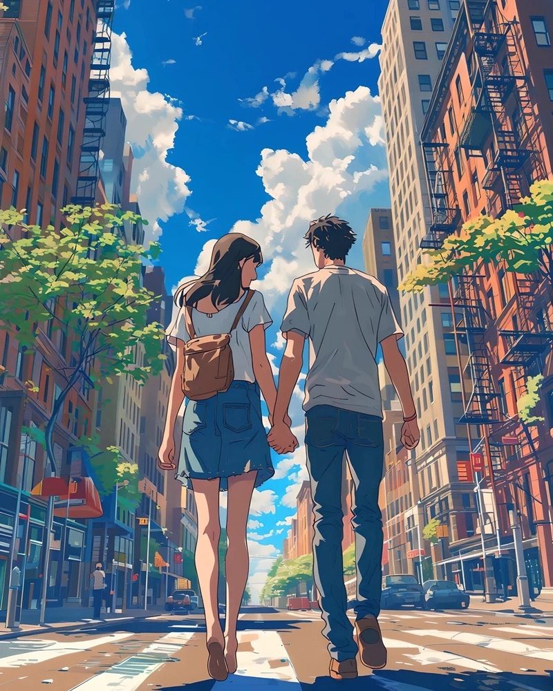 Ảnh nắm tay anime mang vẻ đẹp mềm mại đầy cảm xúc
