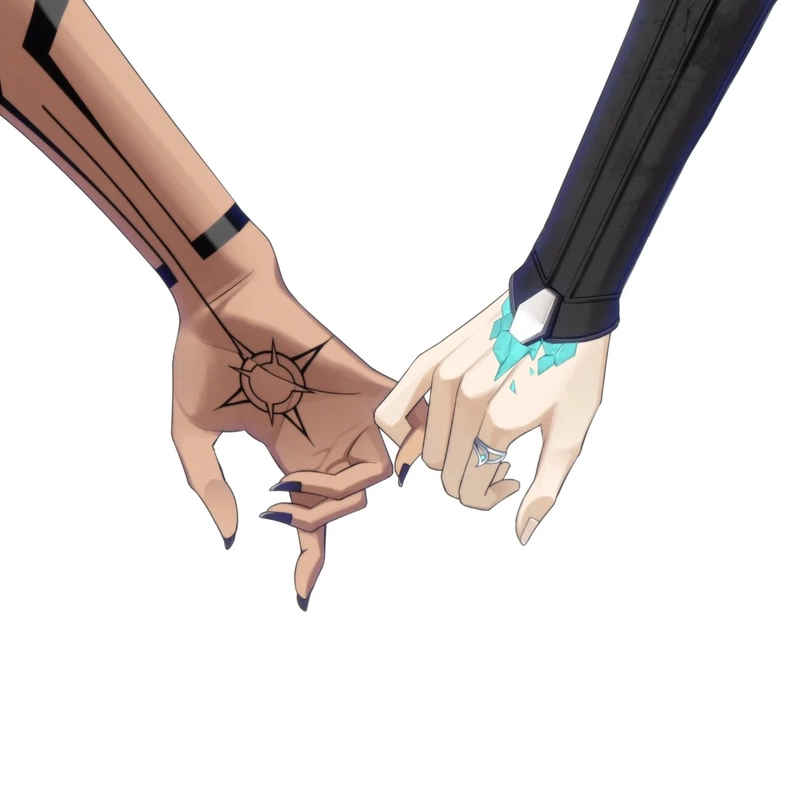Ảnh nắm tay anime thể hiện sự kết nối bền chặt dịu dàng