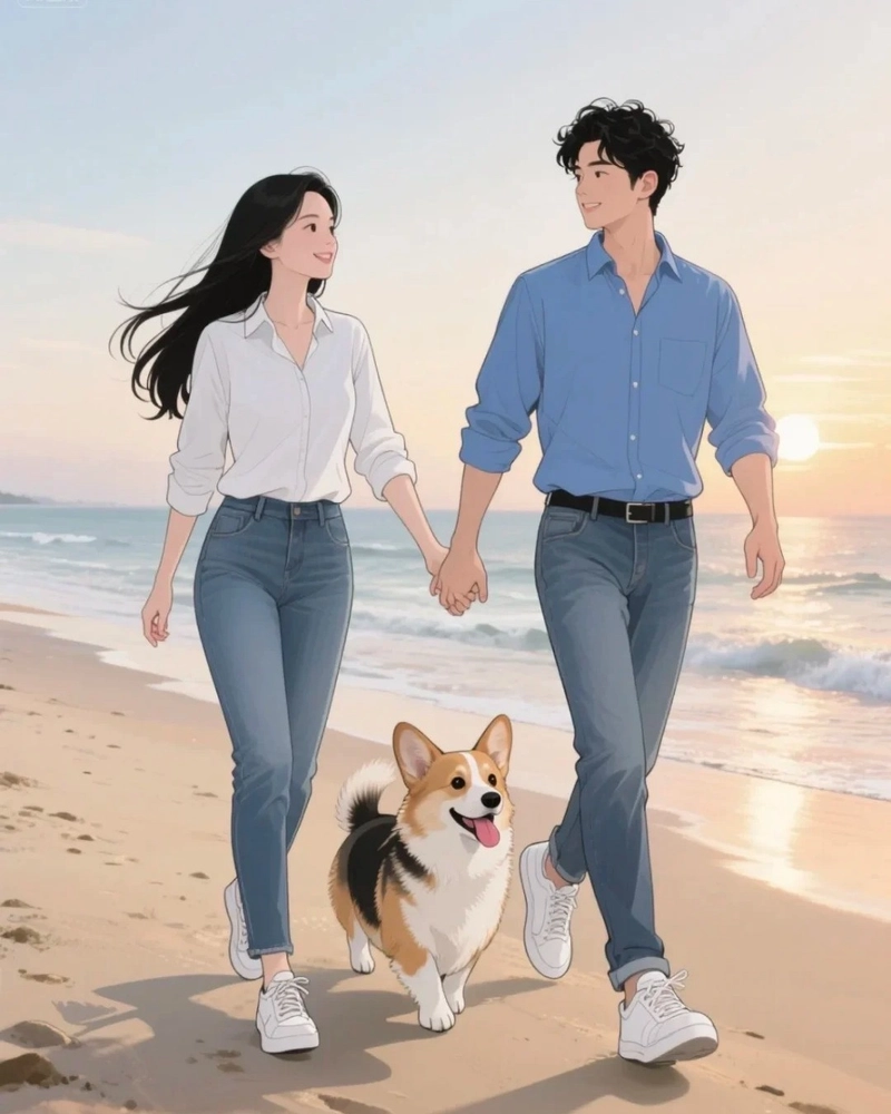 Ảnh nắm tay anime với biểu cảm dịu êm đầy cuốn hút