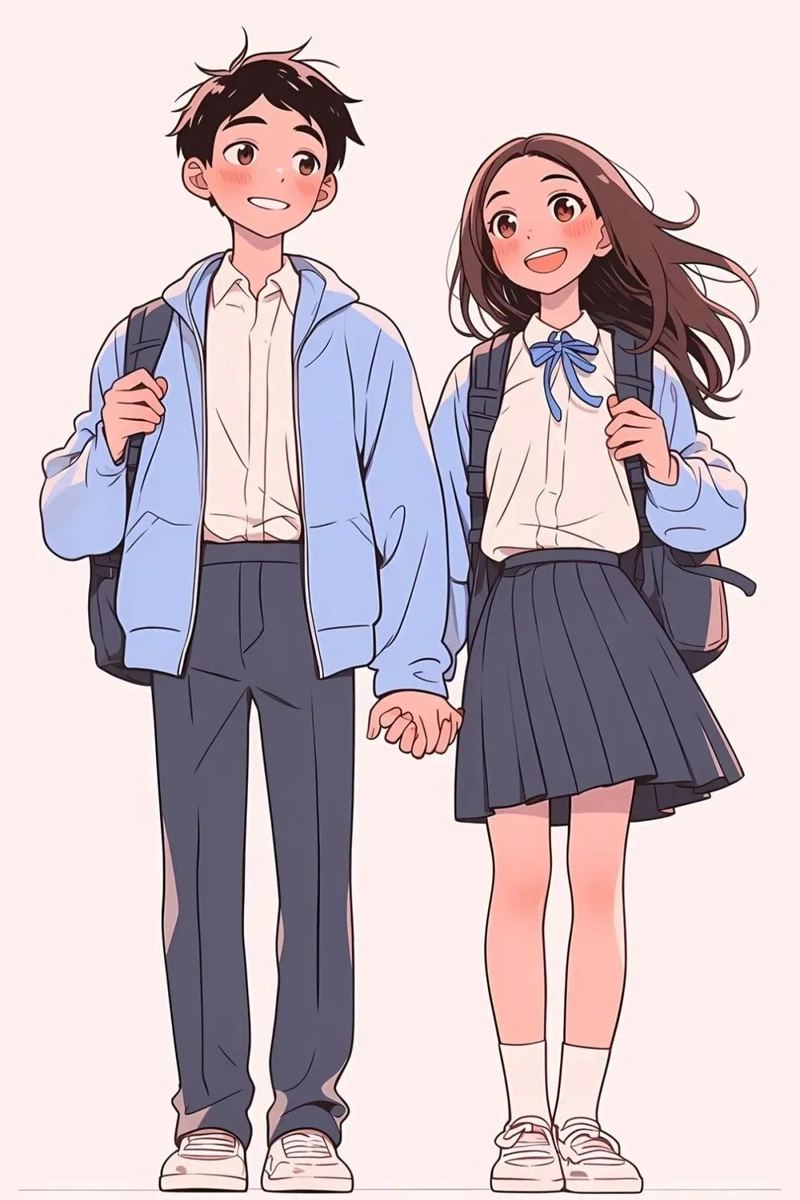 Ảnh nắm tay anime với cảm xúc sâu lắng đầy tinh tế