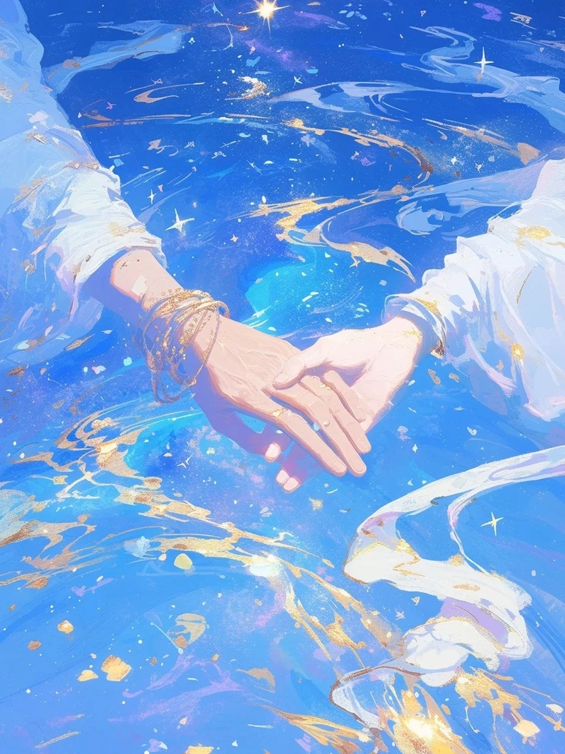 Ảnh nắm tay anime với nét biểu đạt cảm xúc tự nhiên
