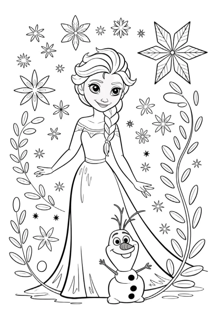 Ảnh tô màu nàng công chúa disney phong cách thanh lịch