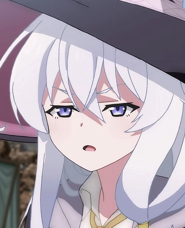 Biểu cảm anime elaina nhẹ nhàng rõ nét