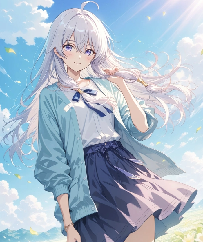 Bối cảnh anime elaina trong không gian mở