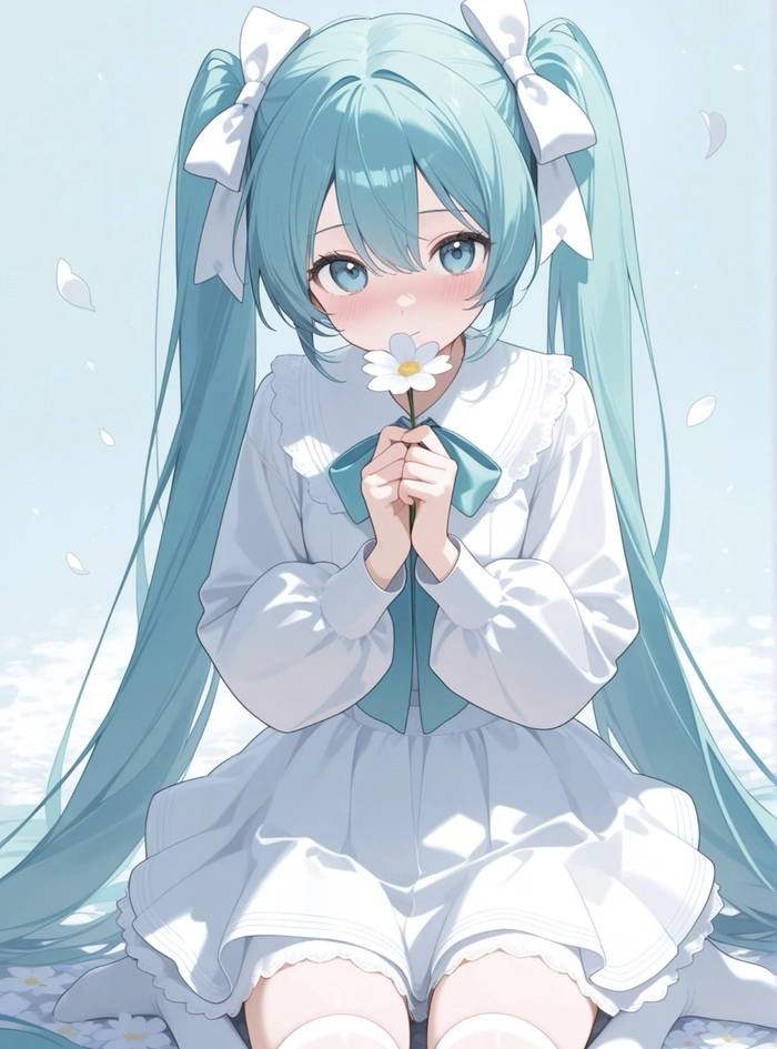 Bức ảnh anime miku đứng một mình dễ nhận ra