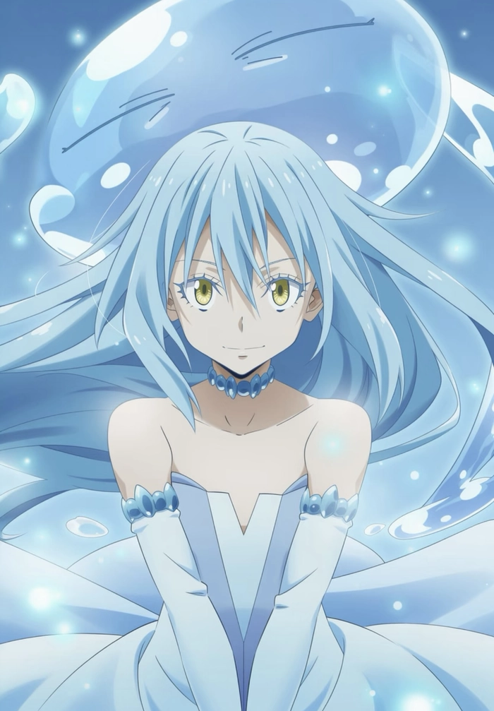 Bức ảnh anime rimuru đứng yên nhìn khá bình tĩnh