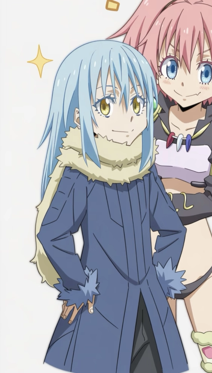 Bức ảnh anime rimuru đứng yên trong nền sáng