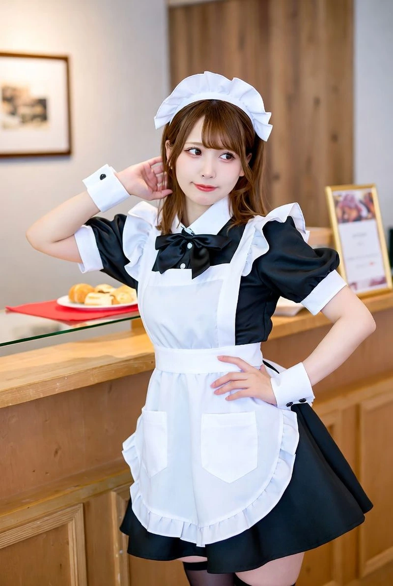 Cosplayer hóa thân hầu gái với phong thái dịu dàng nổi bật