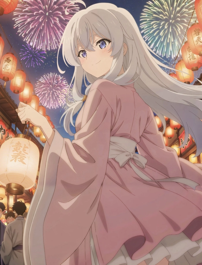 Dáng đứng anime elaina tạo cảm giác nhẹ nhàng