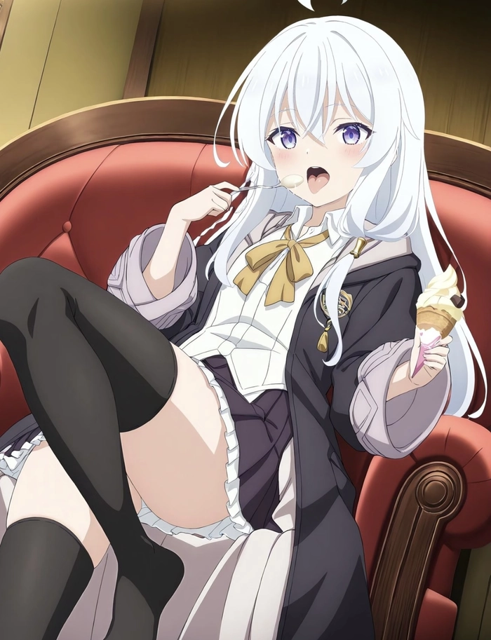 Góc chụp anime elaina gần thấy rõ chi tiết
