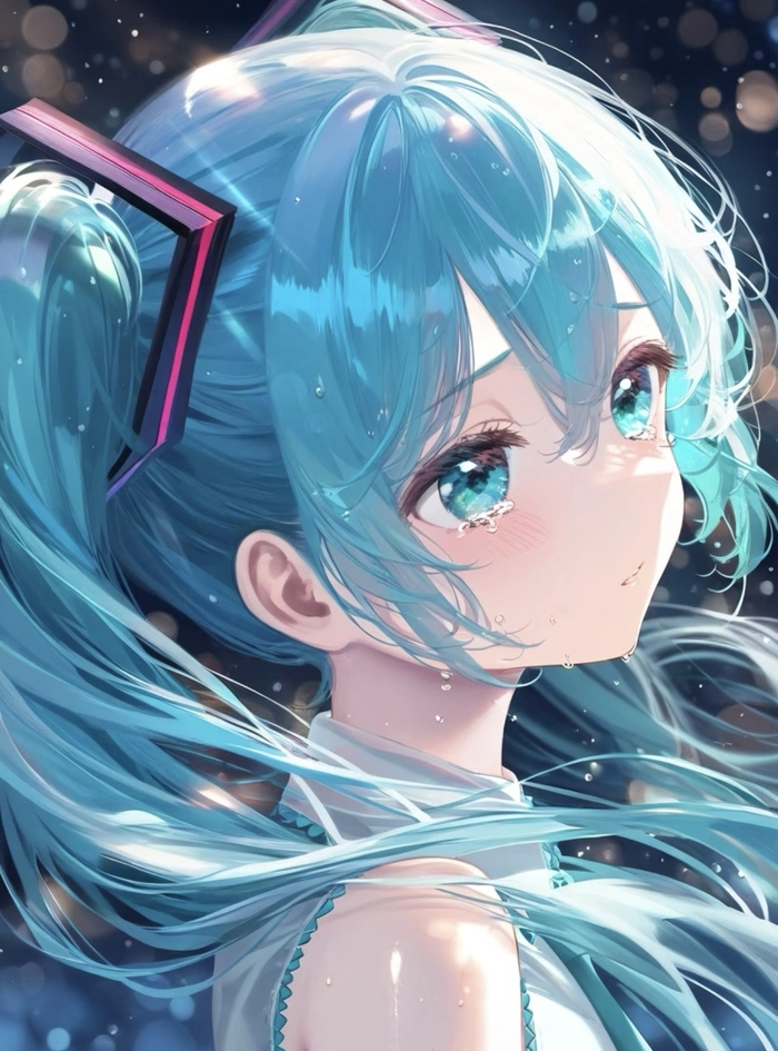 Góc chụp anime miku với màu sắc tươi sáng