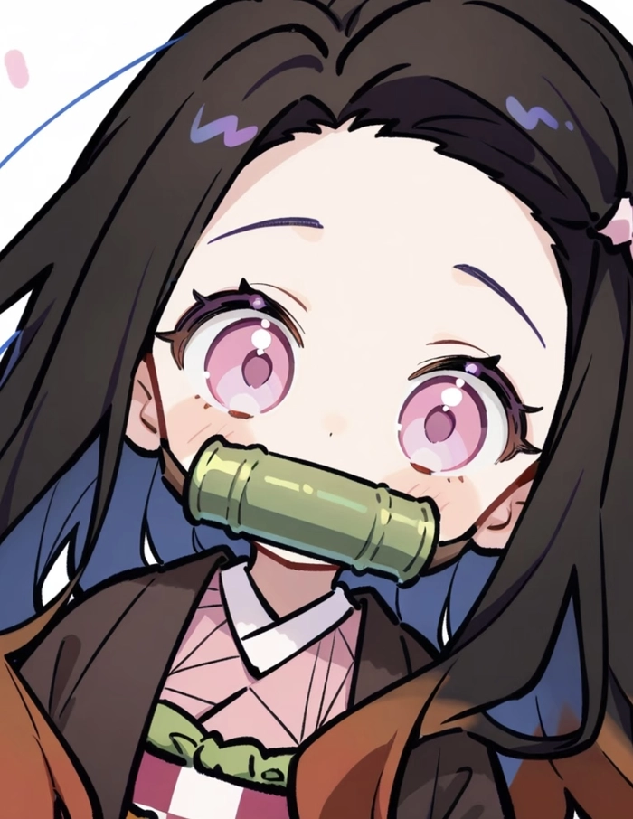 Hình ảnh anime Nezuko cute với màu sắc nhẹ nhàng