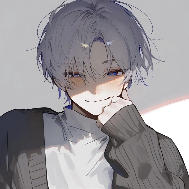 Hình ảnh anime cute nam sở hữu nụ cười nhẹ đáng mến