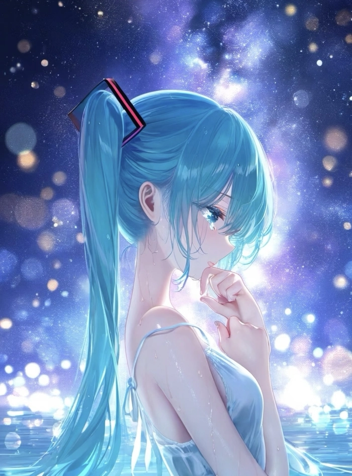Hình ảnh anime miku đứng ngoài trời dễ nhìn