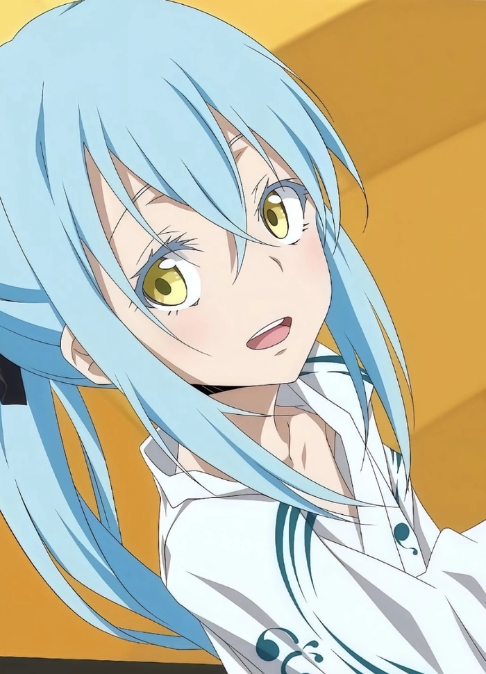 Hình ảnh anime rimuru đứng ngoài trời ánh sáng nhẹ