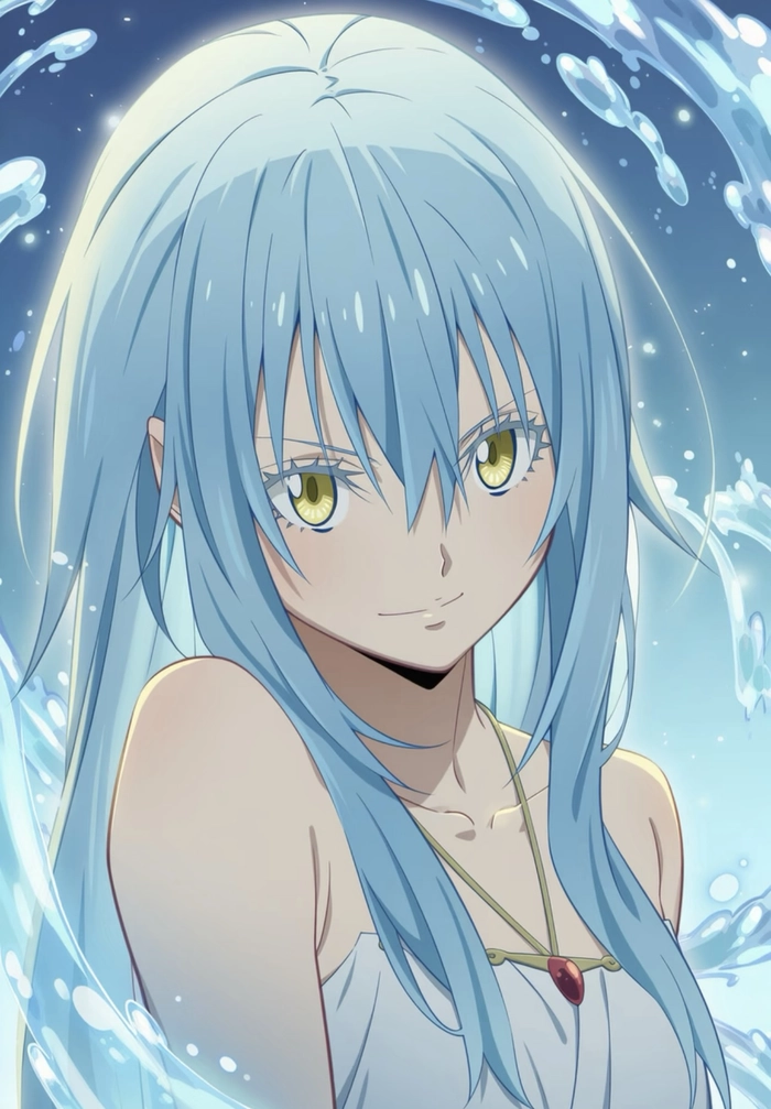 Hình ảnh anime rimuru với ánh sáng nhẹ dễ nhìn