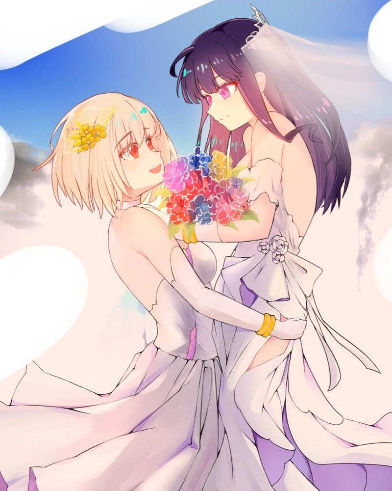 Hình ảnh cưới anime với nét đẹp hạnh phúc