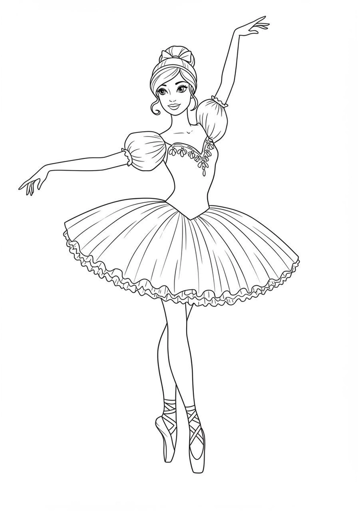 Hình ảnh tô màu nàng barbie tạo hình duyên dáng hài hòa