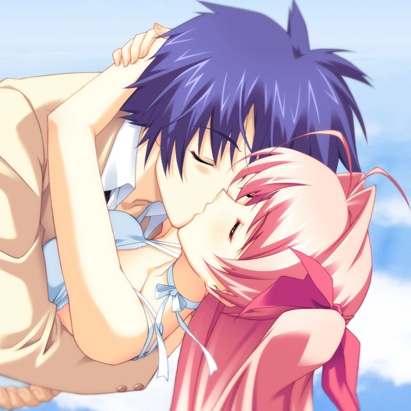 Hình anime hôn nhau với phong cách tình cảm nhẹ nhàng