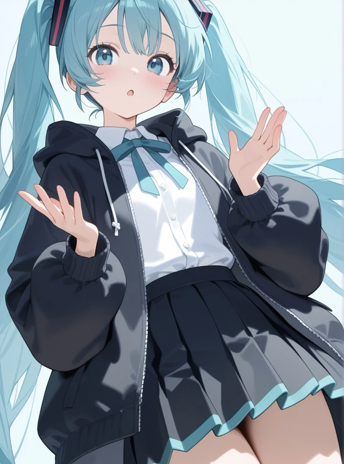 Hình anime miku với biểu cảm dễ thương rõ nét
