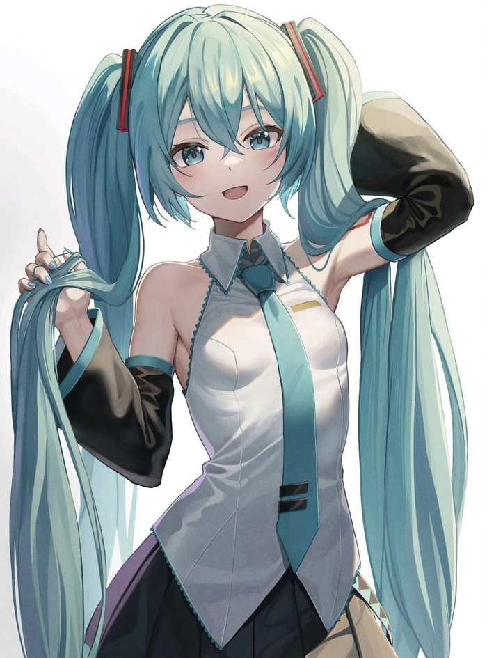 Hình anime miku với màu xanh nổi bật