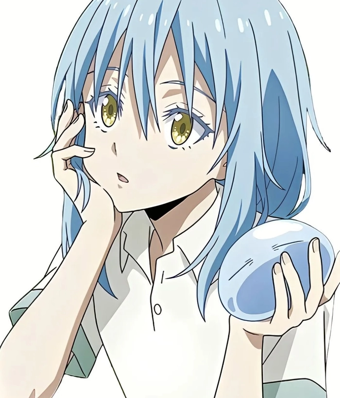 Hình anime rimuru đứng trước nền sáng rõ ràng