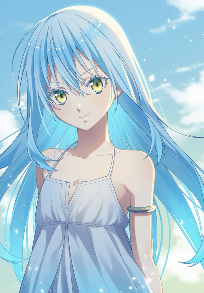 Hình anime rimuru với biểu cảm nhẹ nhàng rõ nét
