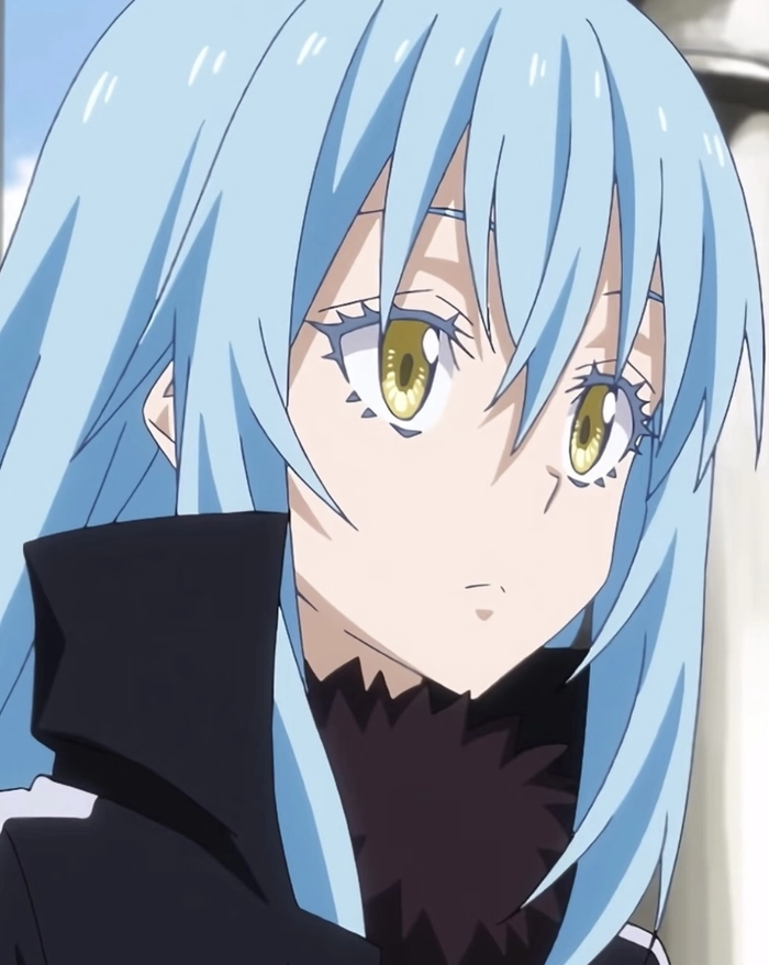 Hình anime rimuru với màu xanh nhẹ dễ nhìn