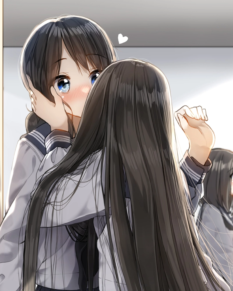 Hình anime tình nhân hôn nhau mang phong thái dịu dàng