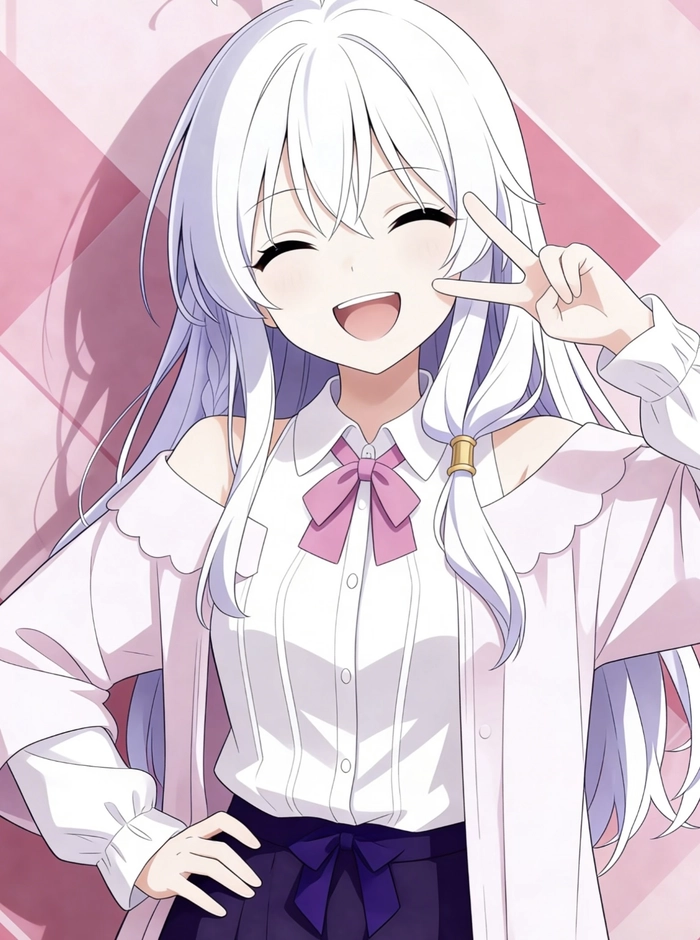 Hình rõ anime elaina nhìn thẳng vào camera