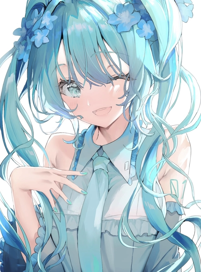 Khoảnh khắc anime miku tạo dáng nhẹ dễ nhìn