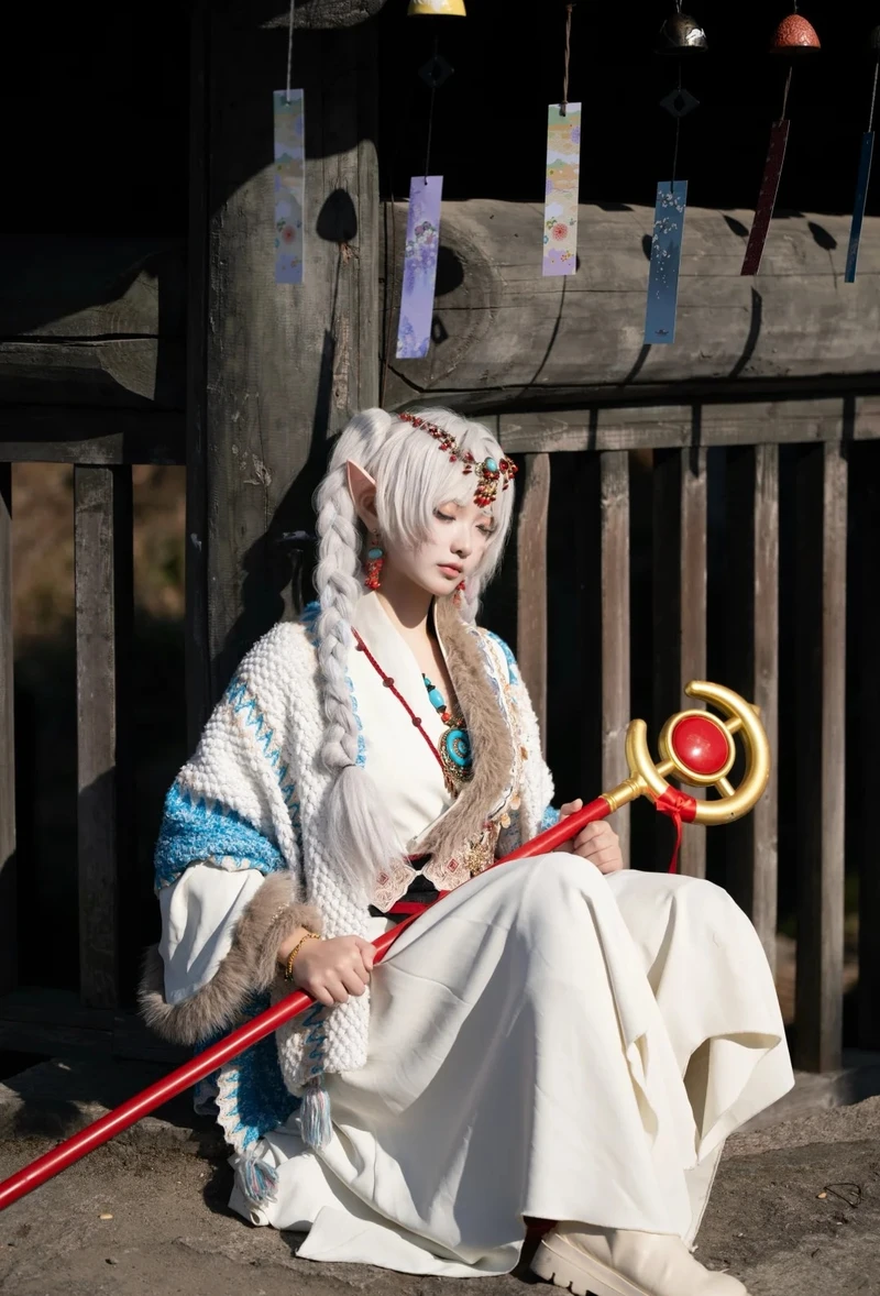 Khung cảnh thiên nhiên giúp cosplay Frieren thêm phần huyền ảo