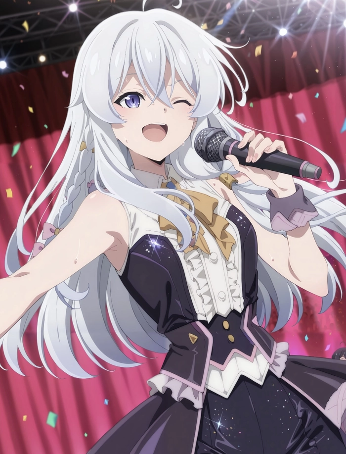 Khung hình anime elaina chụp gần rõ khuôn mặt