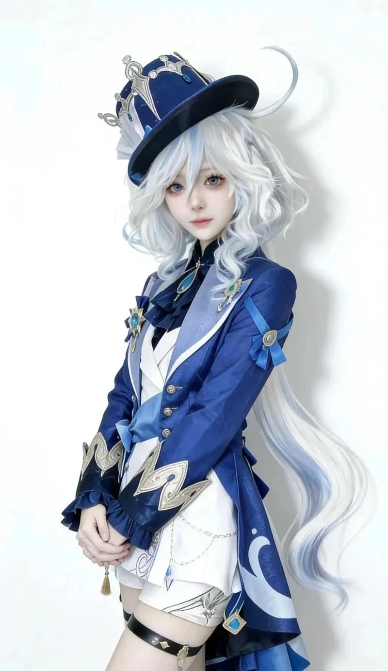 Mái tóc hai màu là điểm nhận diện nổi bật trong Furina cosplay