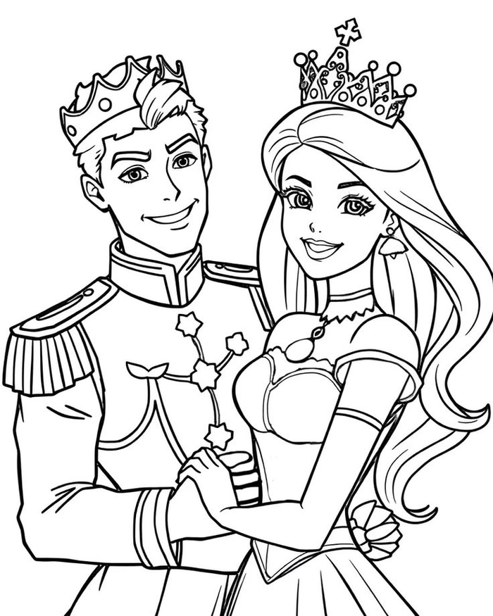 Tranh tô màu công chúa barbie hình ảnh rõ ràng dễ nhìn