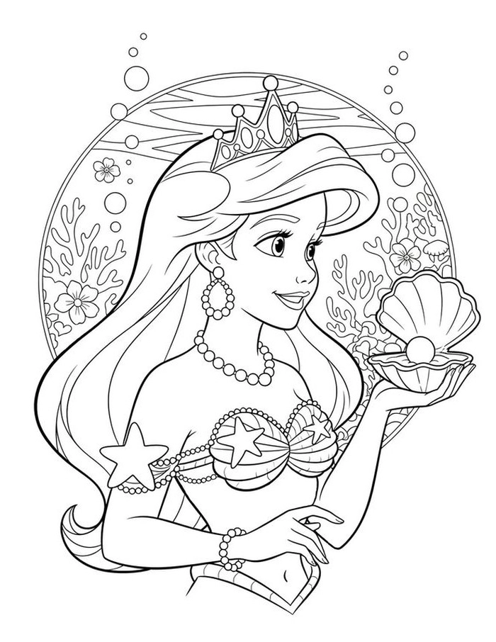 Tranh tô màu công chúa disney đường viền rõ nét cân xứng