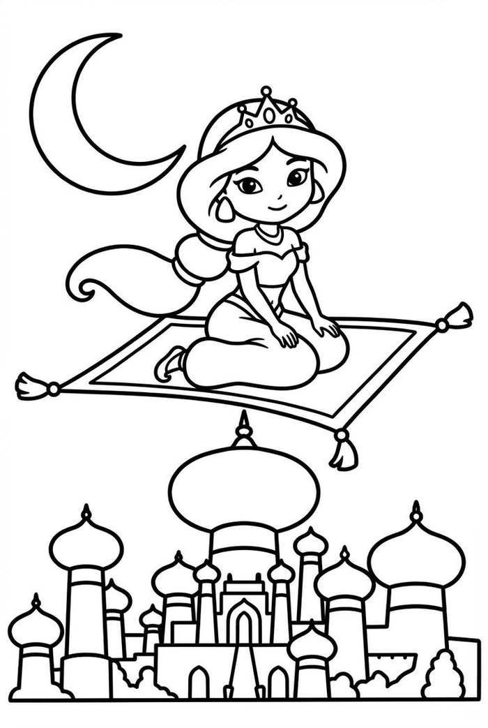 Tranh tô màu công chúa disney hình ảnh rõ ràng dễ nhìn
