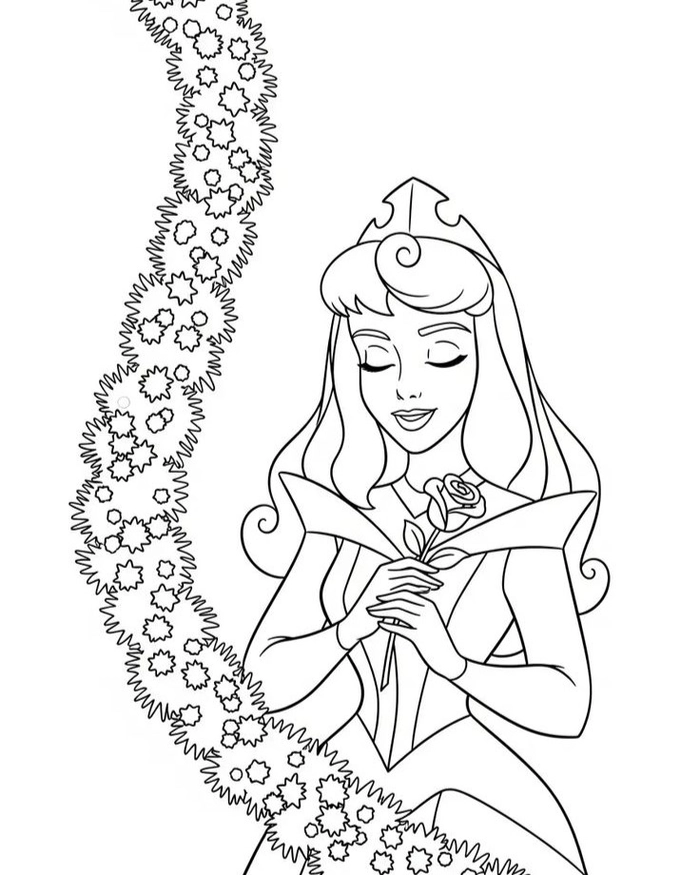 Tranh tô màu công chúa disney hình vẽ sinh động nổi bật