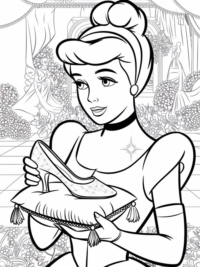 Tranh tô màu công chúa disney tạo hình tinh tế dễ tô