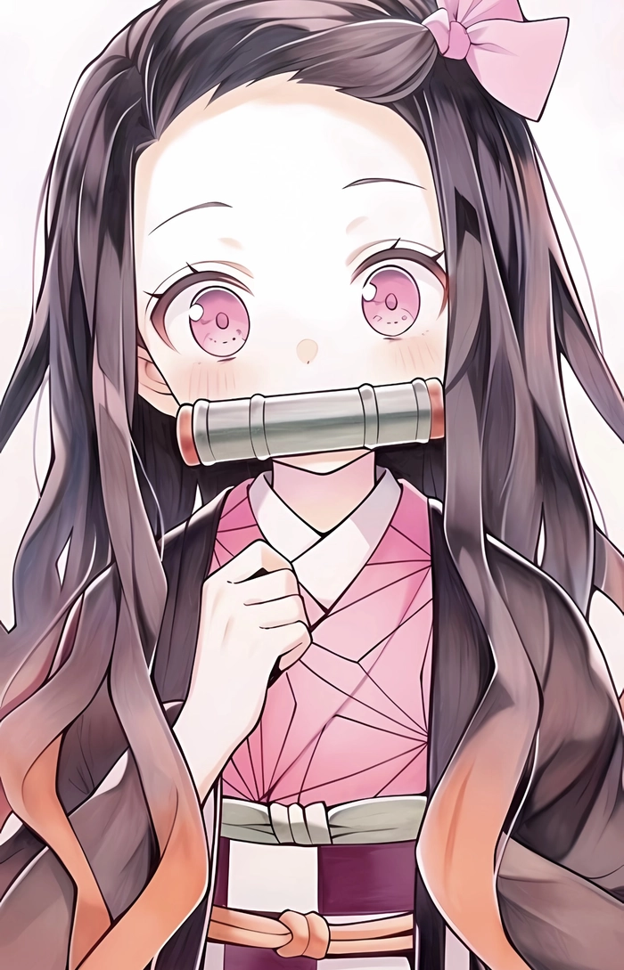 ảnh nezuko chibi chụp gần thấy rõ khuôn mặt