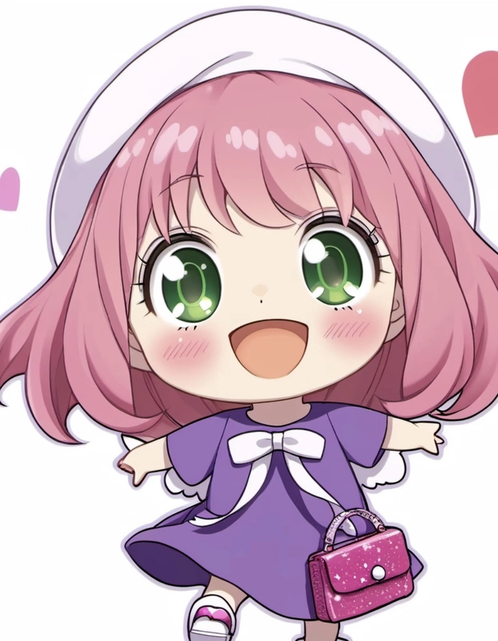 hình anime anya đứng một mình trong không gian sáng
