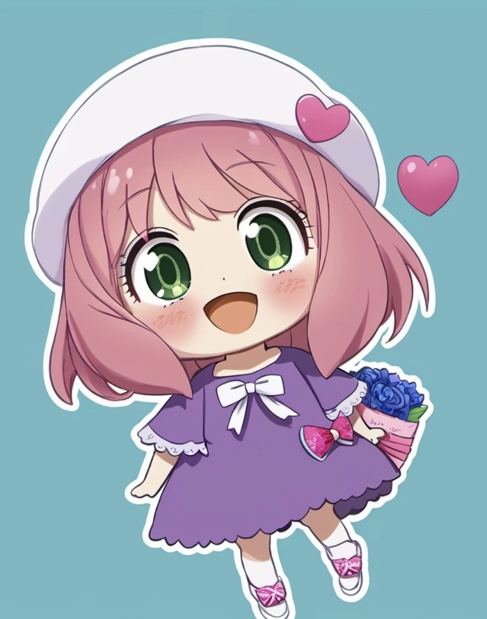 hình anime anya trong khung cảnh đơn giản dễ nhận